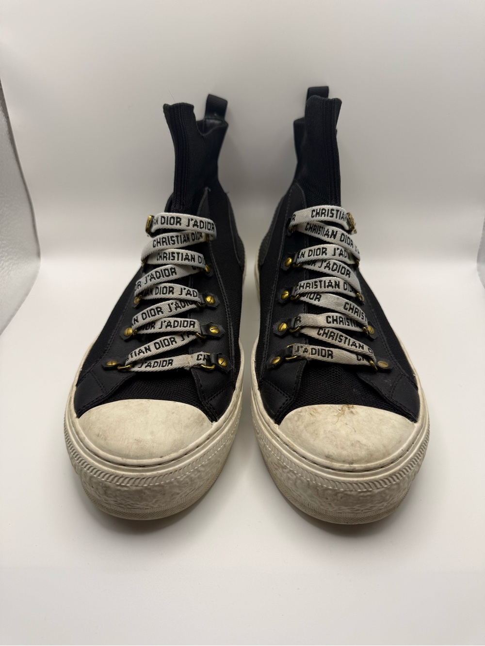 Dior Black & White High-Top Sneakers with Branded Straps - Picture 3 of 10